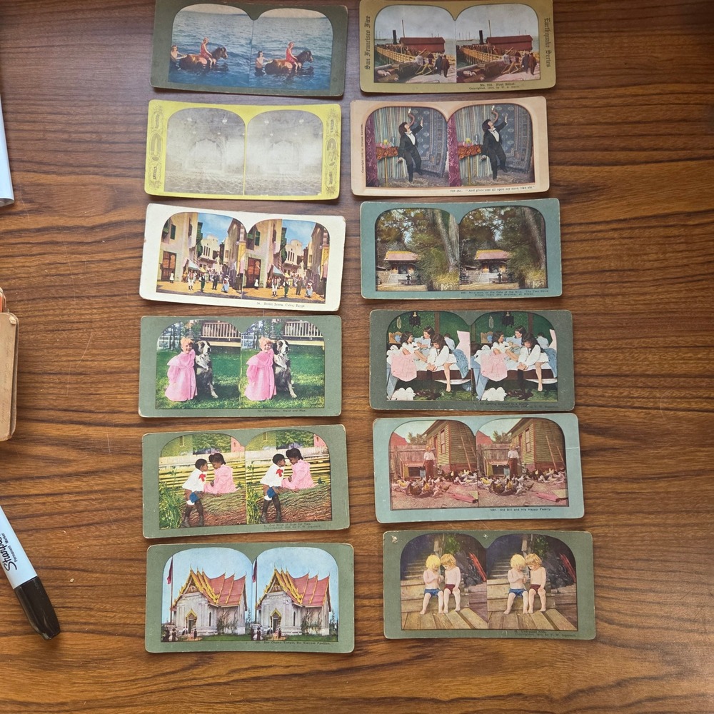 Vintage Stereoview Cards Lot 12p 1906 San Francisco Fire Egypt Ingersoll 1898-06